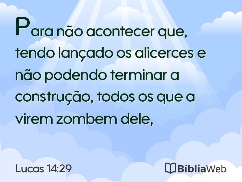 Lucas 14:29 em imagem para compartilhar