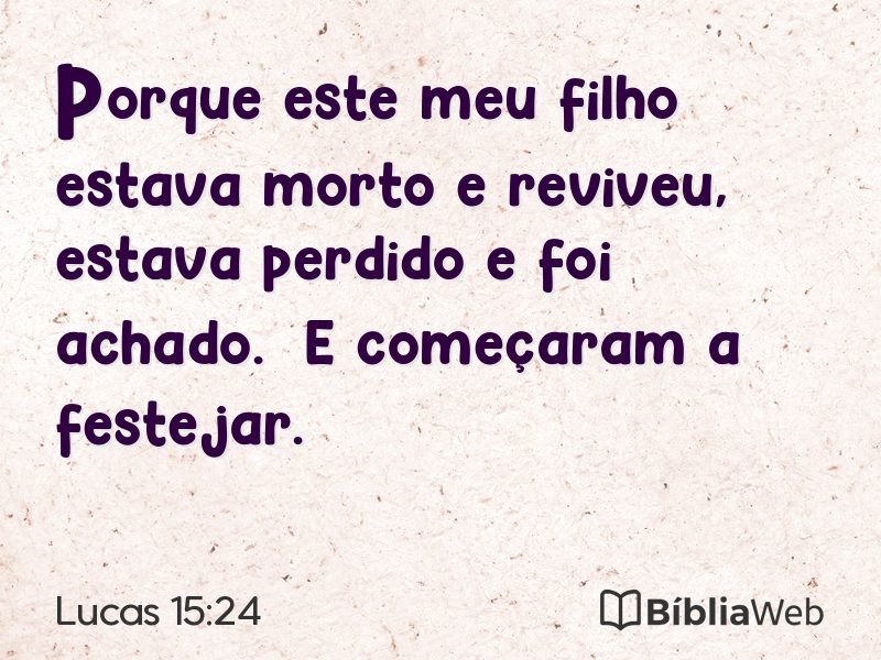 Lucas 15:24 em imagem para compartilhar