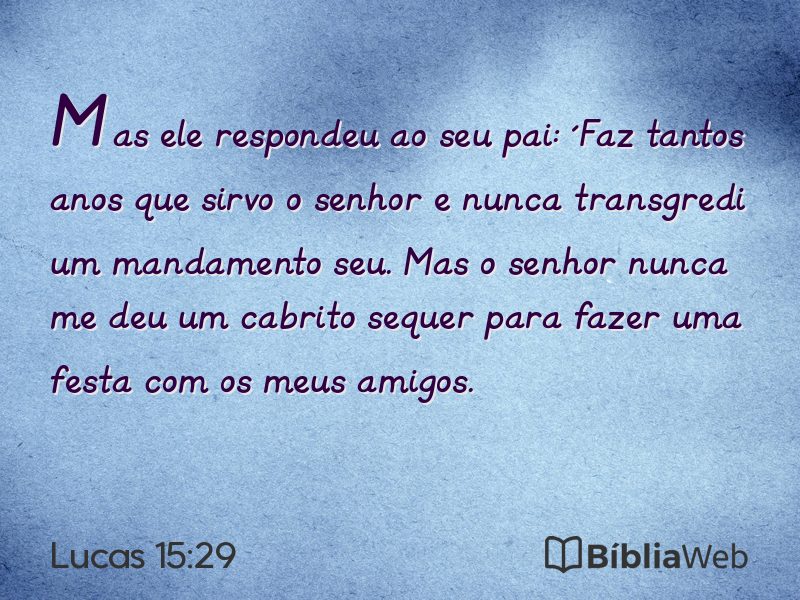Lucas 15:29 em imagem para compartilhar