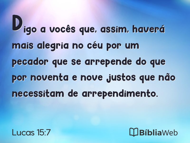 Lucas 15:7 em imagem para compartilhar