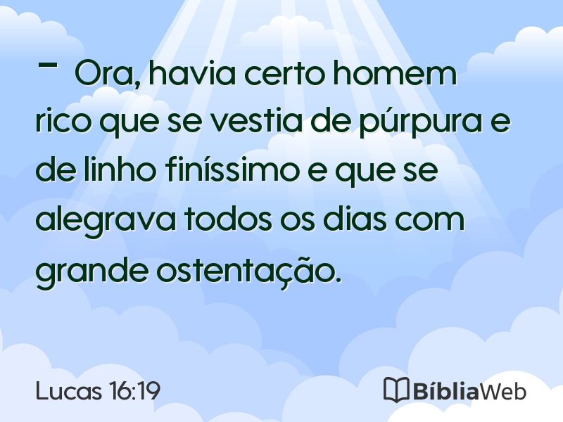 Lucas 16:19 em imagem para compartilhar