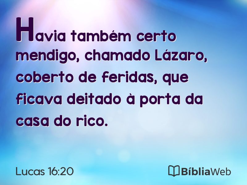 Lucas 16:20 em imagem para compartilhar