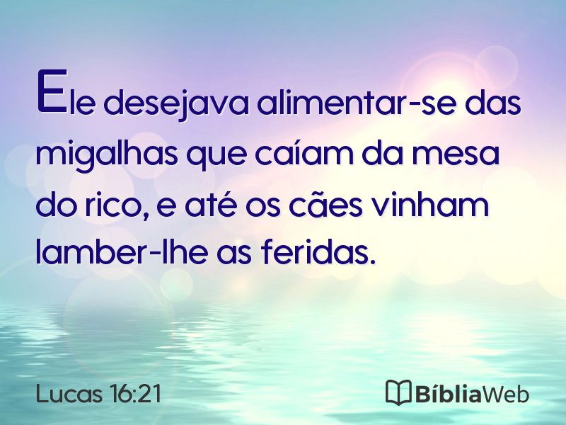 Lucas 16:21 em imagem para compartilhar