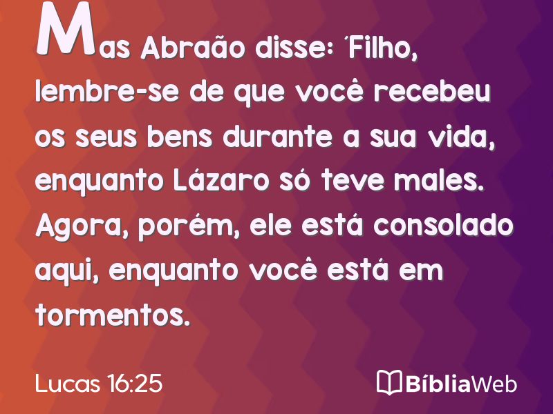 Lucas 16:25 em imagem para compartilhar