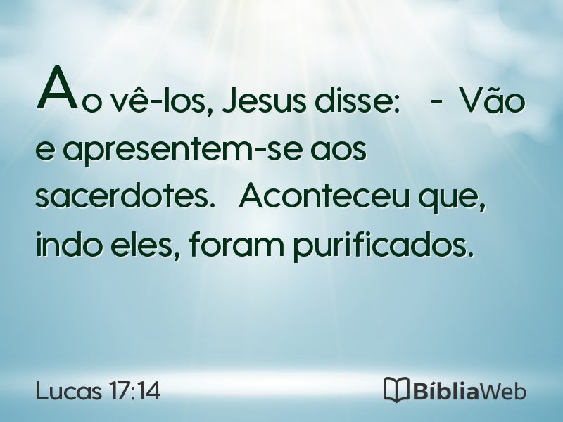 Lucas 17:14 em imagem para compartilhar