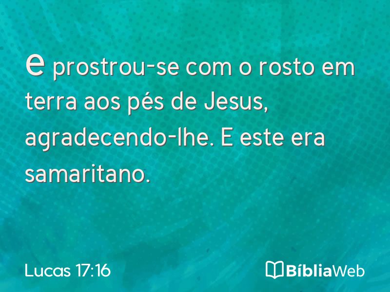 Lucas 17:16 em imagem para compartilhar
