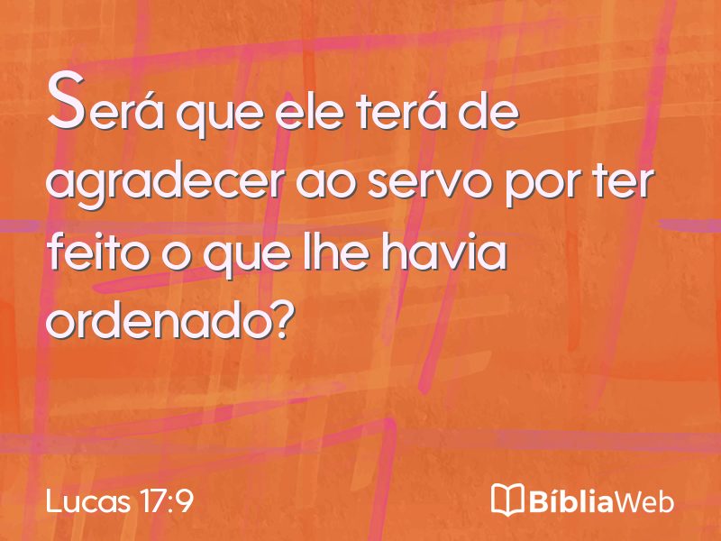 Lucas 17:9 em imagem para compartilhar