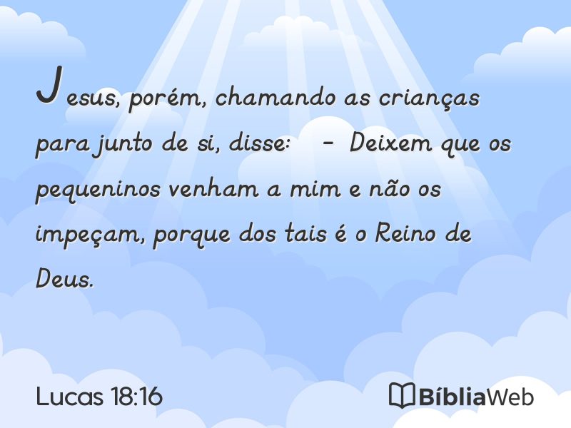 Lucas 18:16 em imagem para compartilhar
