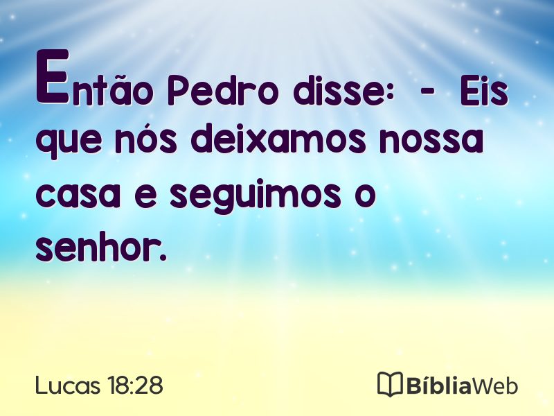 Lucas 18:28 em imagem para compartilhar