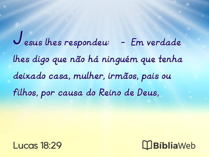 Lucas 18:29 em imagem para compartilhar