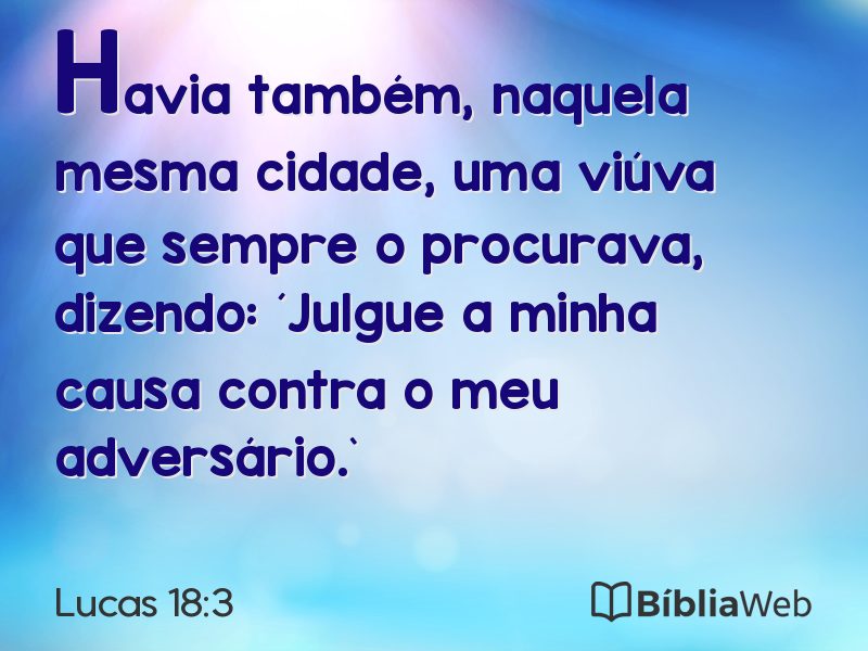 Lucas 18:3 em imagem para compartilhar