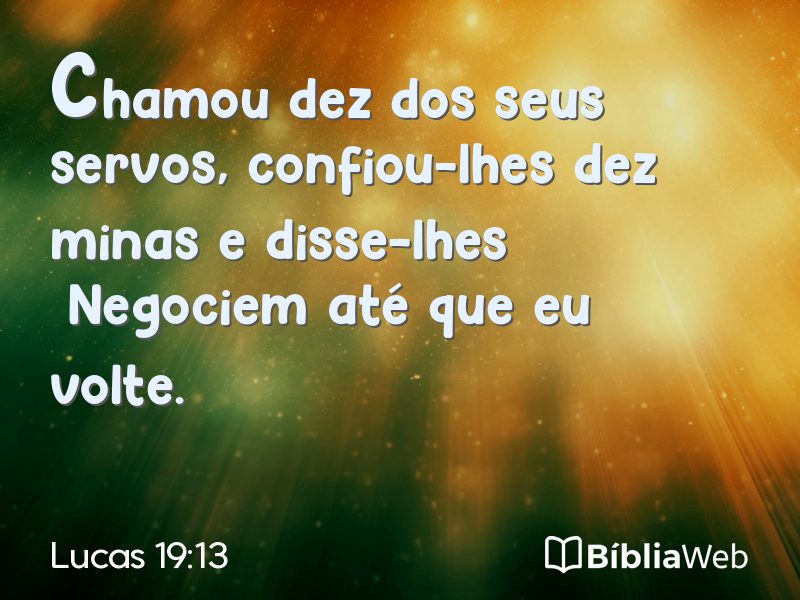 Lucas 19:13 em imagem para compartilhar