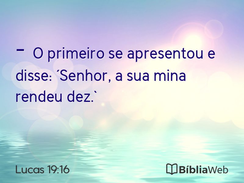 Lucas 19:16 em imagem para compartilhar