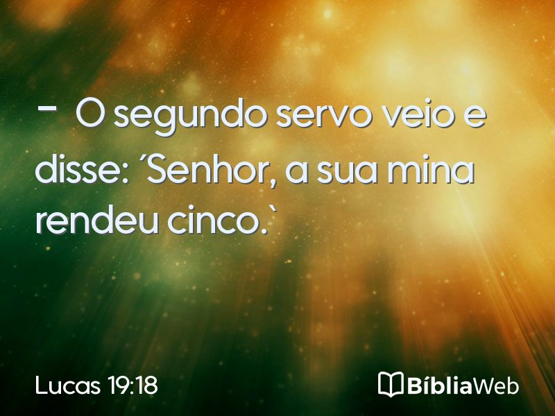 Lucas 19:18 em imagem para compartilhar