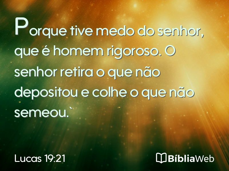 Lucas 19:21 em imagem para compartilhar