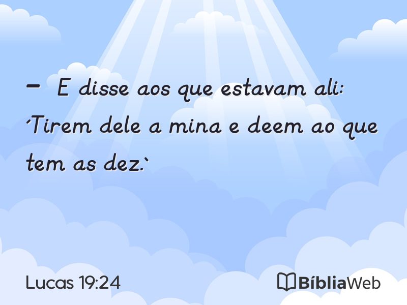 Lucas 19:24 em imagem para compartilhar