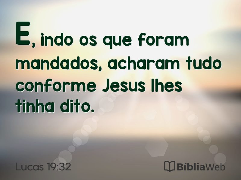Lucas 19:32 em imagem para compartilhar