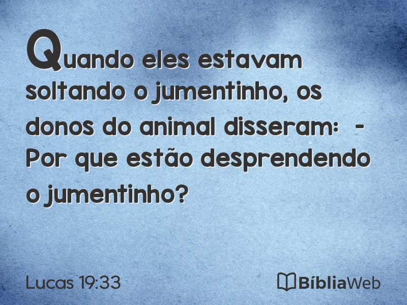 Lucas 19:33 em imagem para compartilhar