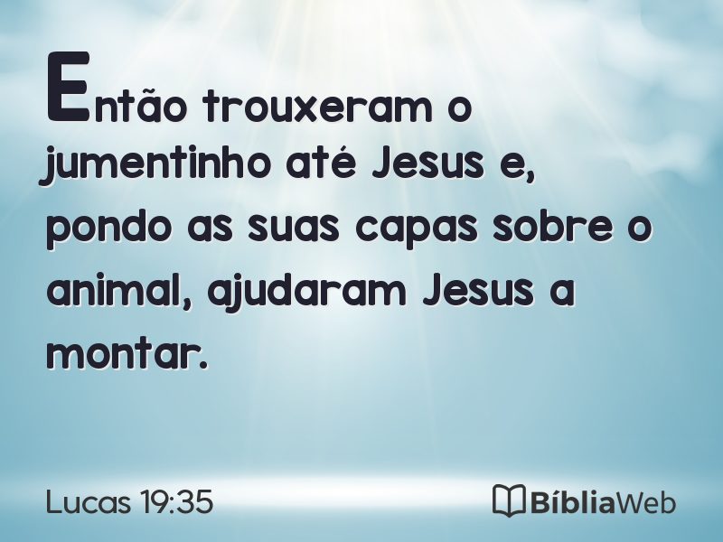 Lucas 19:35 em imagem para compartilhar