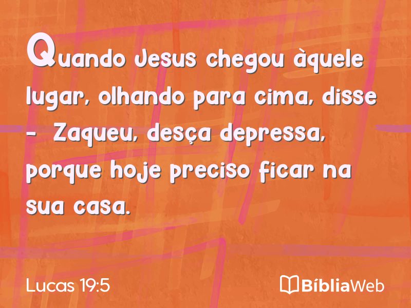 Lucas 19:5 em imagem para compartilhar