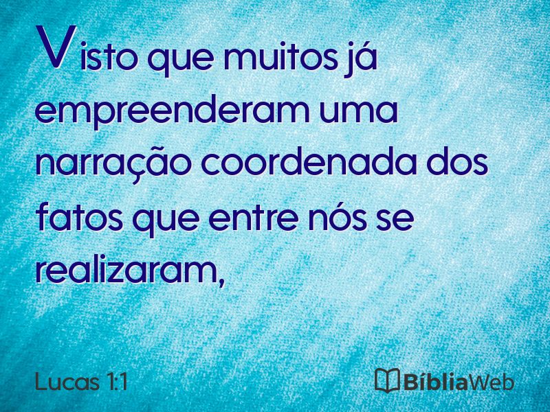Lucas 1:1 em imagem para compartilhar