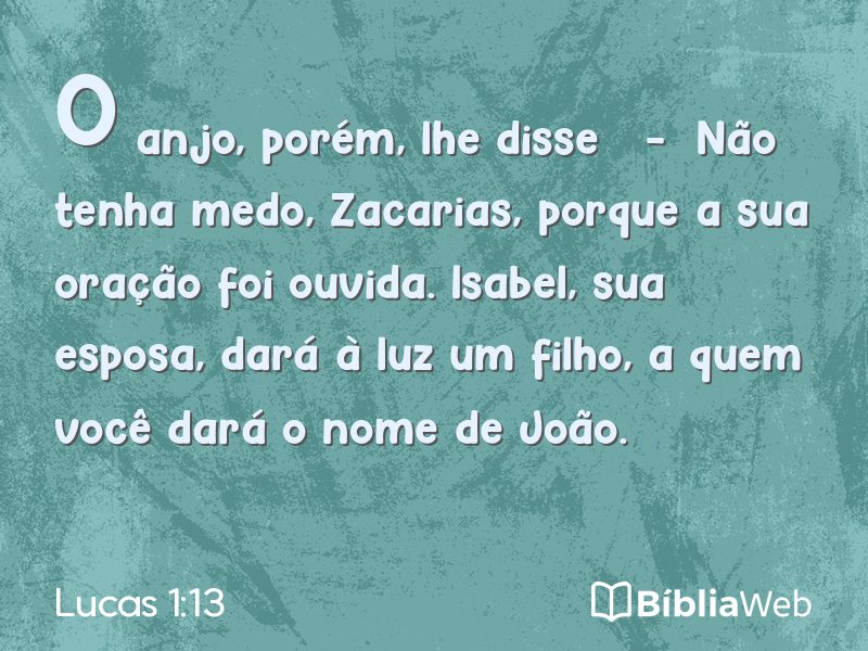 Lucas 1:13 em imagem para compartilhar