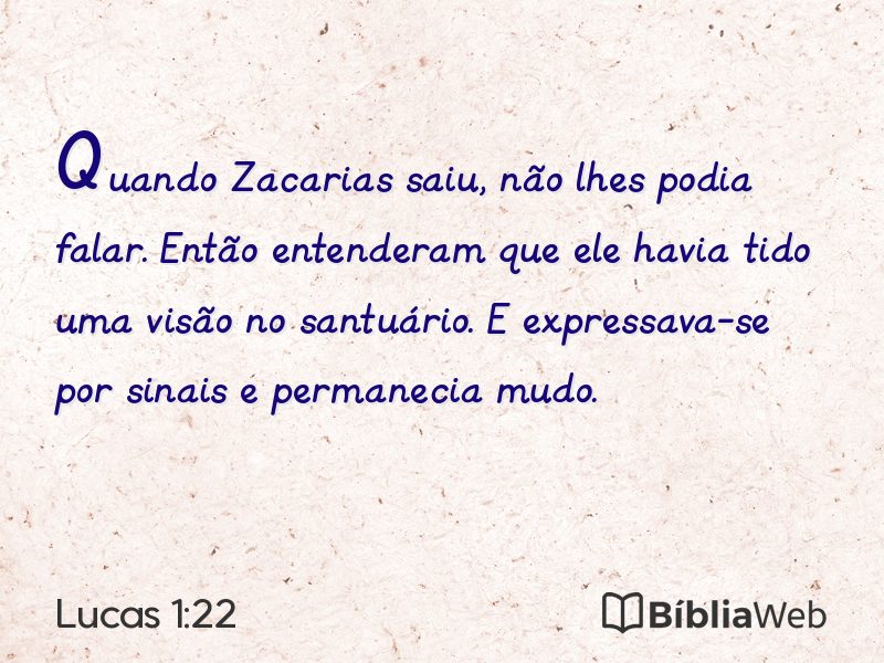 Lucas 1:22 em imagem para compartilhar