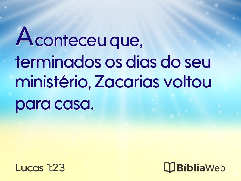 Lucas 1:23 em imagem para compartilhar