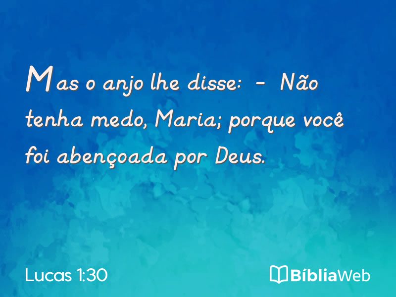 Lucas 1:30 em imagem para compartilhar