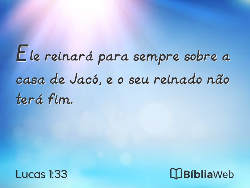 Lucas 1:33 em imagem para compartilhar
