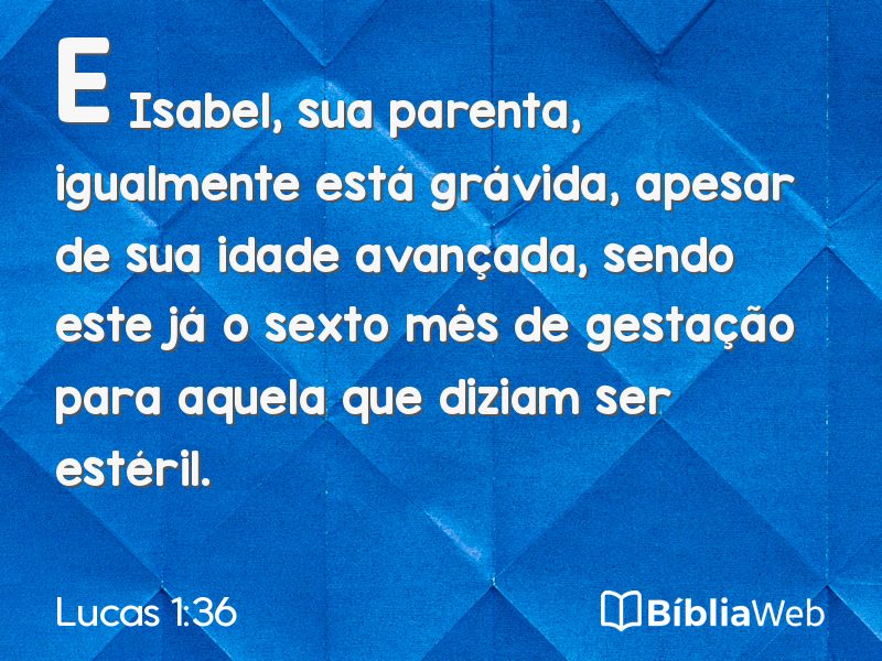 Lucas 1:36 em imagem para compartilhar