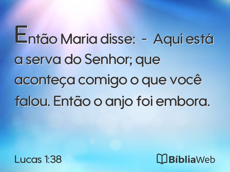 Lucas 1:38 em imagem para compartilhar