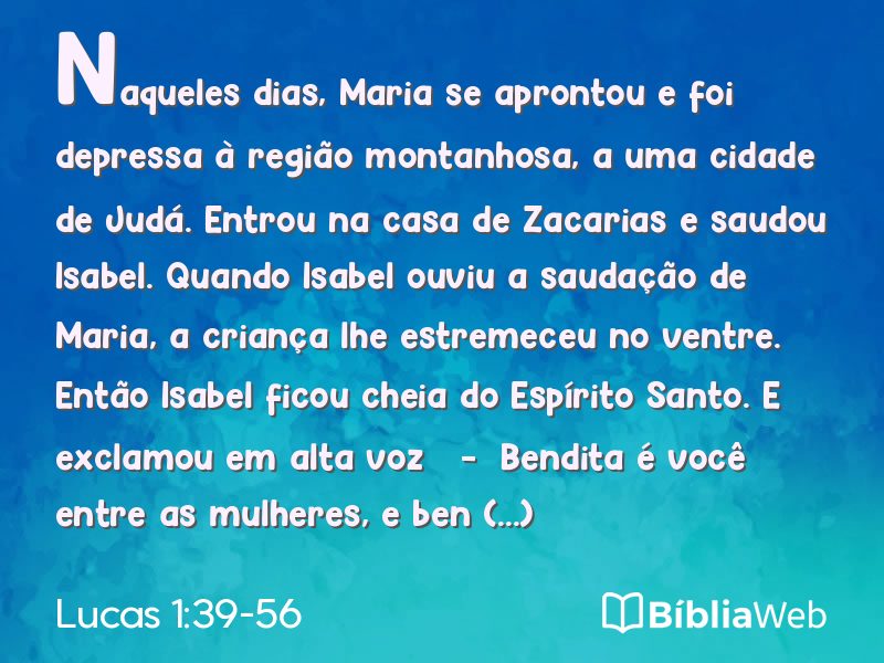 Lucas 1:39-56 em imagem para compartilhar