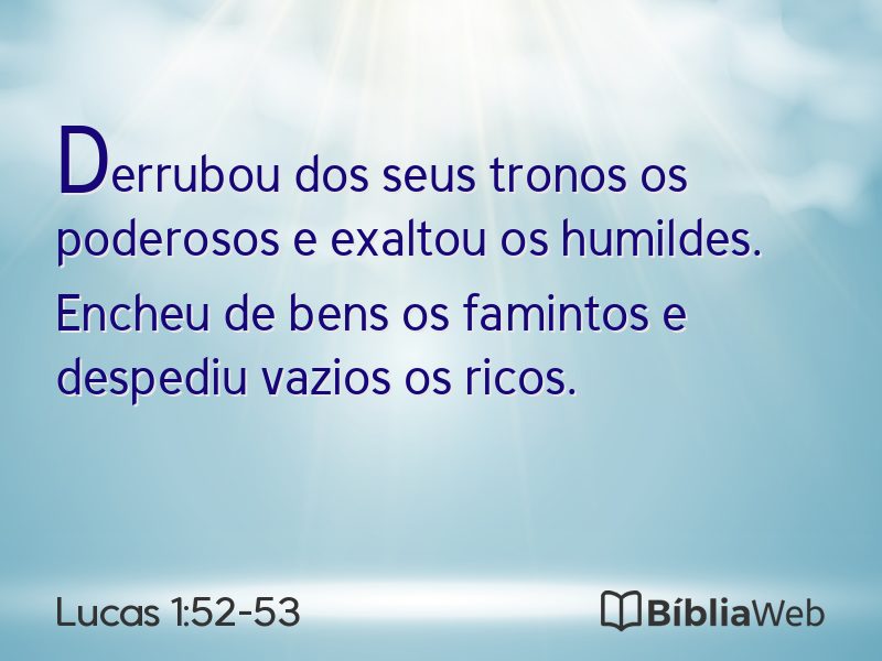 Lucas 1:52-53 em imagem para compartilhar