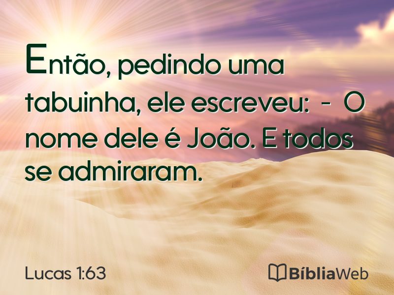 Lucas 1:63 em imagem para compartilhar