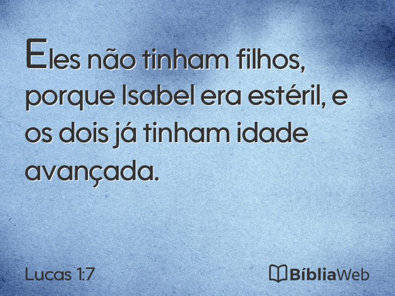 Lucas 1:7 em imagem para compartilhar