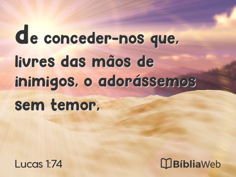 Lucas 1:74 em imagem para compartilhar