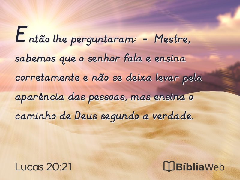 Lucas 20:21 em imagem para compartilhar