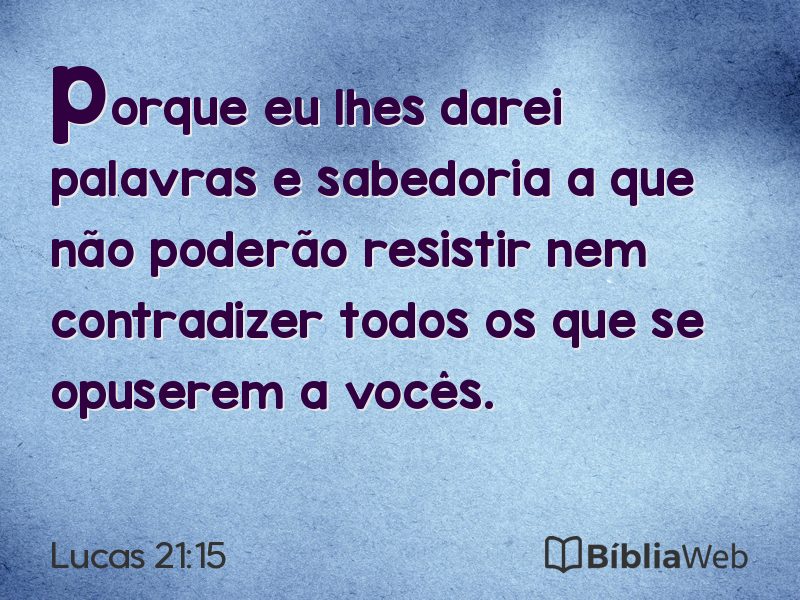 Lucas 21:15 em imagem para compartilhar
