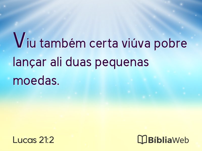 Lucas 21:2 em imagem para compartilhar