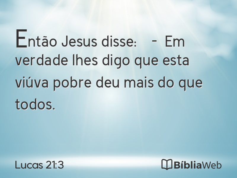 Lucas 21:3 em imagem para compartilhar