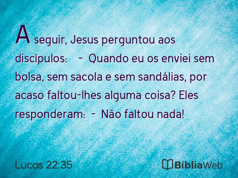 Lucas 22:35 em imagem para compartilhar
