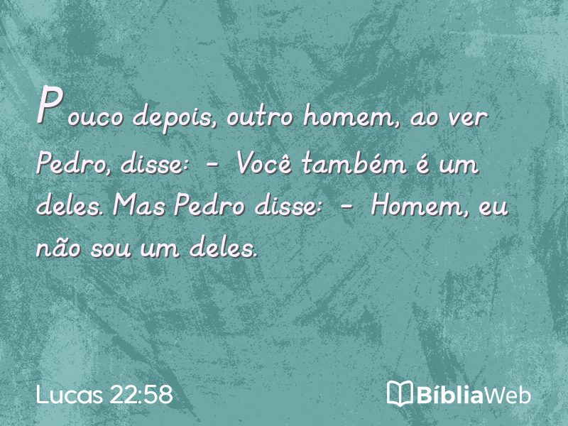 Lucas 22:58 em imagem para compartilhar