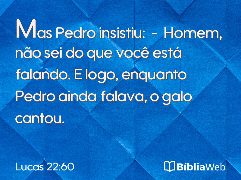 Lucas 22:60 em imagem para compartilhar