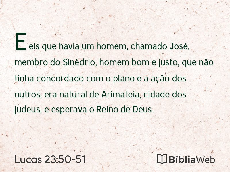 Lucas 23:50-51 em imagem para compartilhar