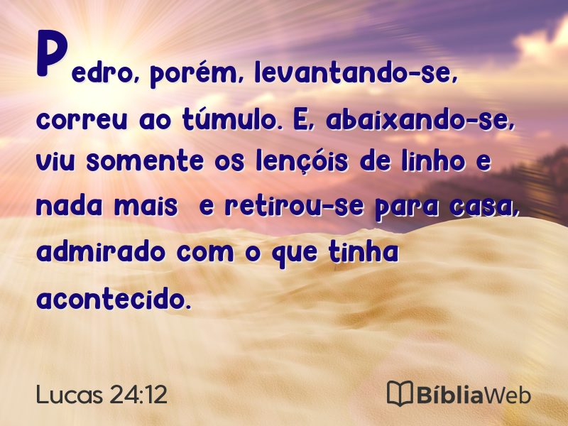 Lucas 24:12 em imagem para compartilhar