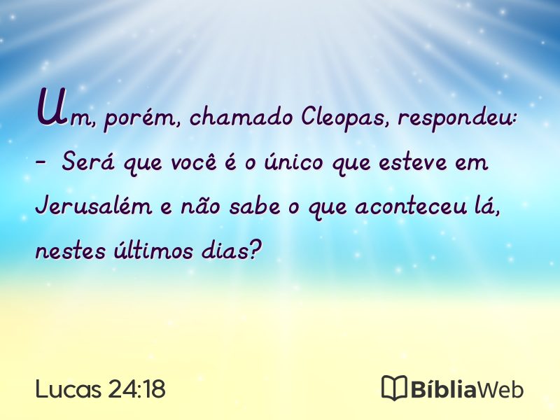 Lucas 24:18 em imagem para compartilhar
