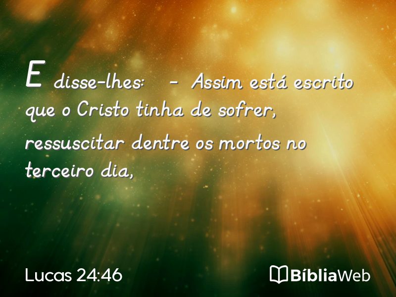 Lucas 24:46 em imagem para compartilhar