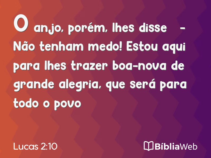 Lucas 2:10 em imagem para compartilhar