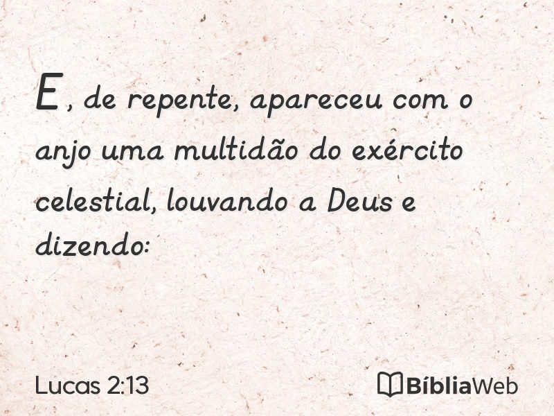 Lucas 2:13 em imagem para compartilhar